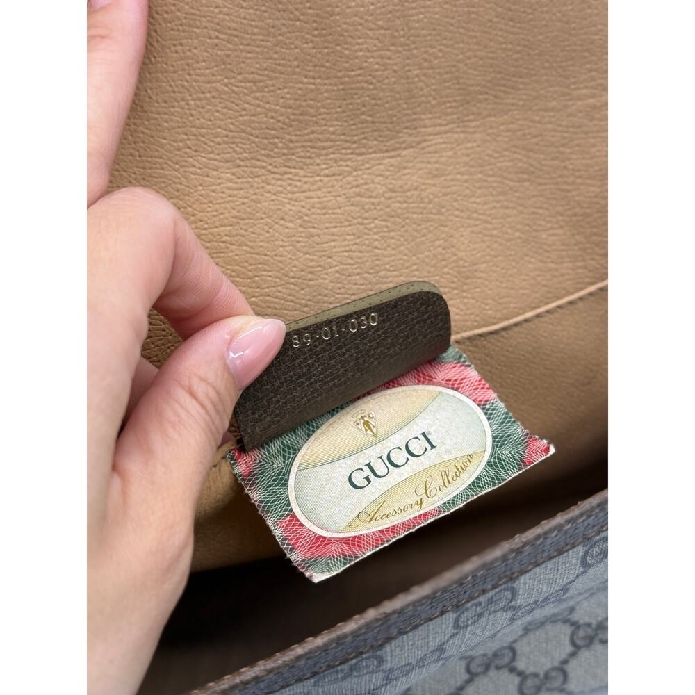KT034: Gucci GG Supreme Web Sherry Line clutch*COA - Picture 6 of 7